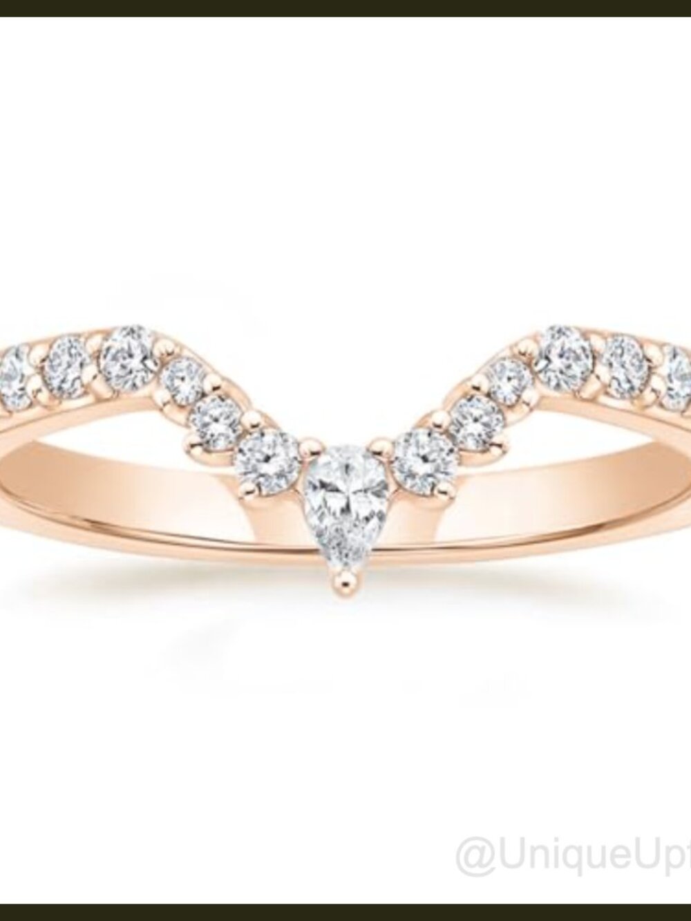 14K Gold Plated CZ Curved Wedding Band Half Eternity Ring Size 7